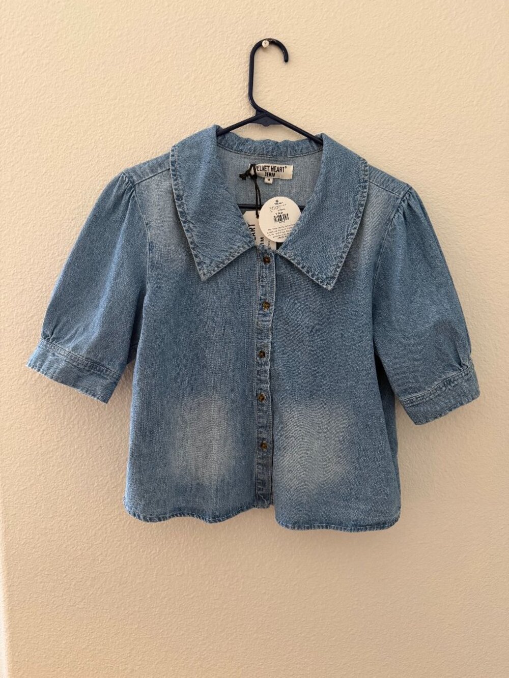 Velvet Heart Denim Shirt - M